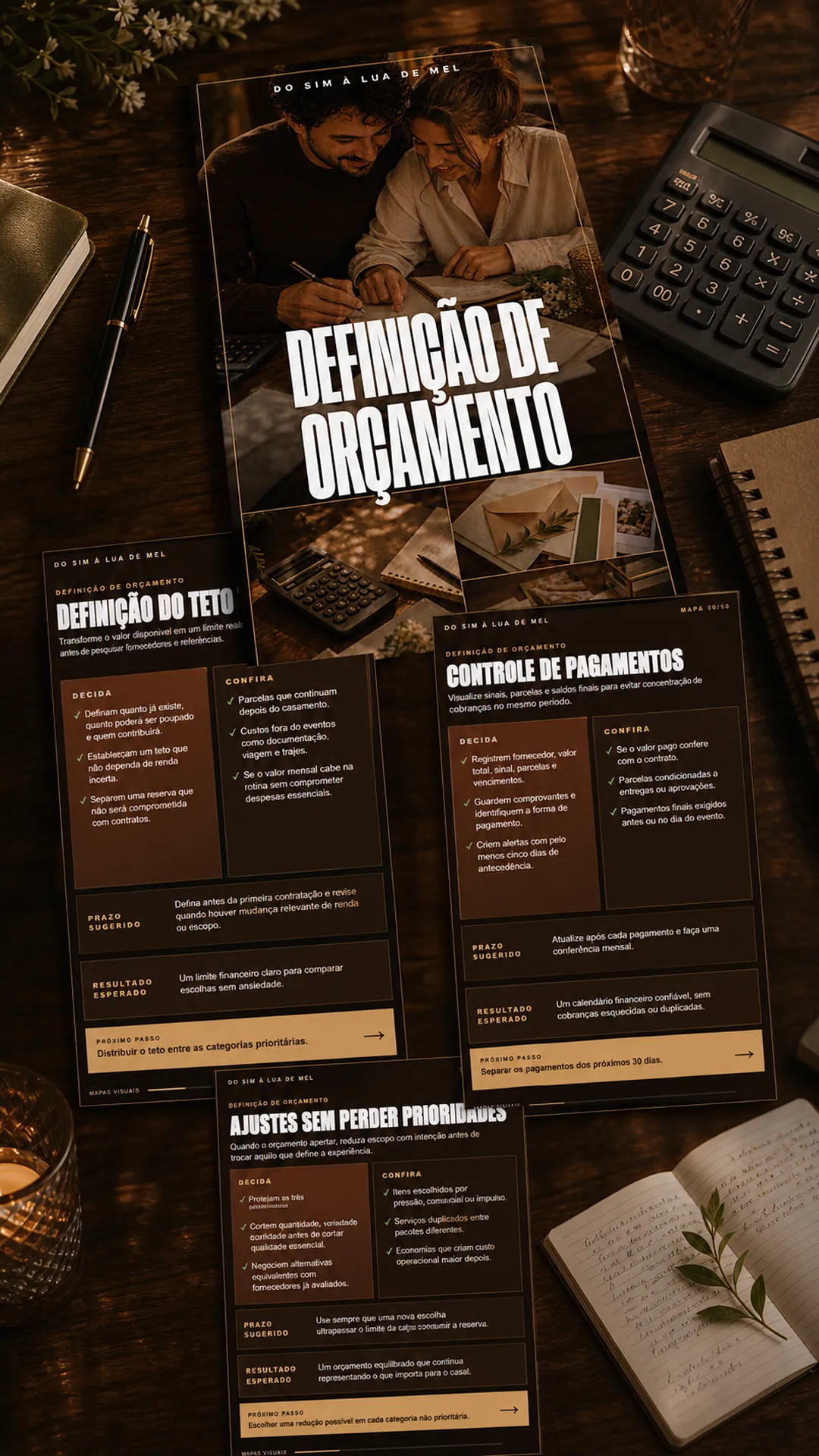 Mapas de orçamento do casamento